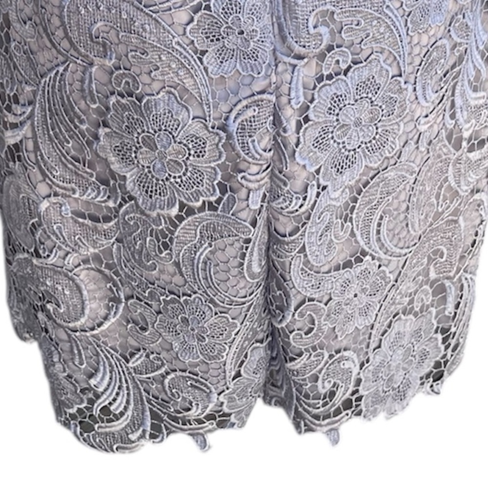 🩶New Adrianna Papell Strapless Lace Dress in Gray. Measurements in pictures. - Picture 14 of 14